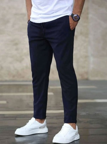 Pantalon met hoge taille en verstelbaar koord