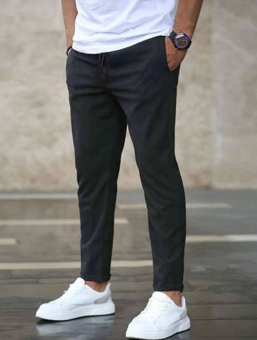 Pantalon met hoge taille en verstelbaar koord