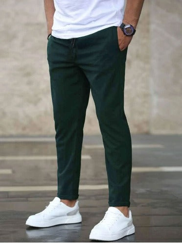 Pantalon met hoge taille en verstelbaar koord