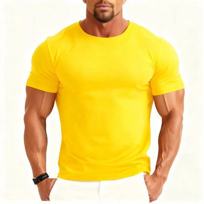 Hoge Kwaliteit Maatwerk Basis Zacht Snel Droog Sport Spier Atletische Ronde Hals Mannen T-Shirt