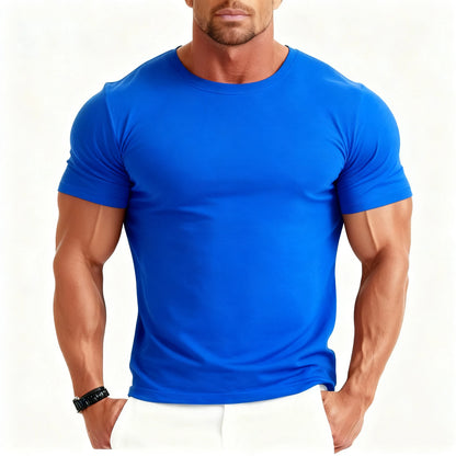 Hoge Kwaliteit Maatwerk Basis Zacht Snel Droog Sport Spier Atletische Ronde Hals Mannen T-Shirt