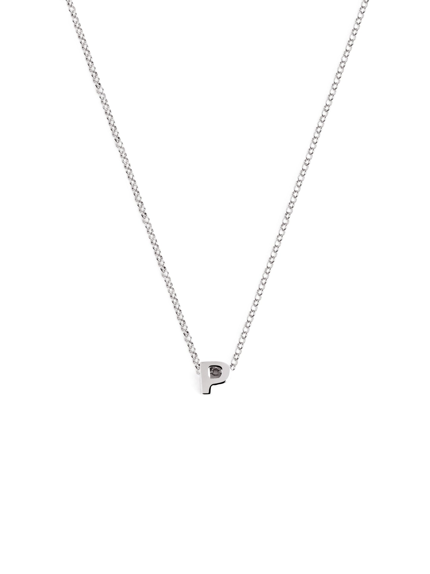 Zilveren ketting met gepersonaliseerd initiaal