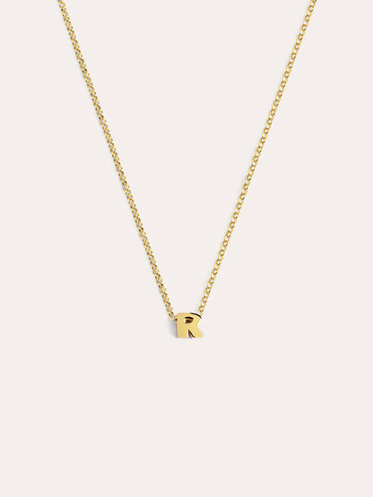 Gouden ketting met gepersonaliseerd initiaal