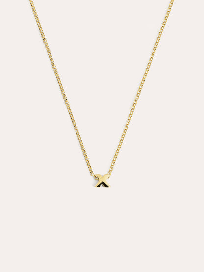 Gouden ketting met gepersonaliseerd initiaal