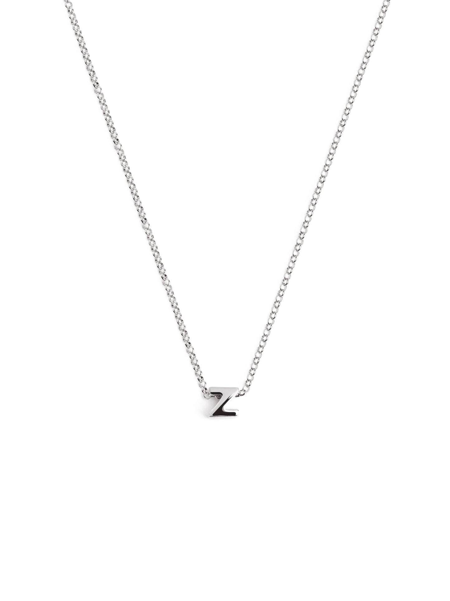 Zilveren ketting met gepersonaliseerd initiaal