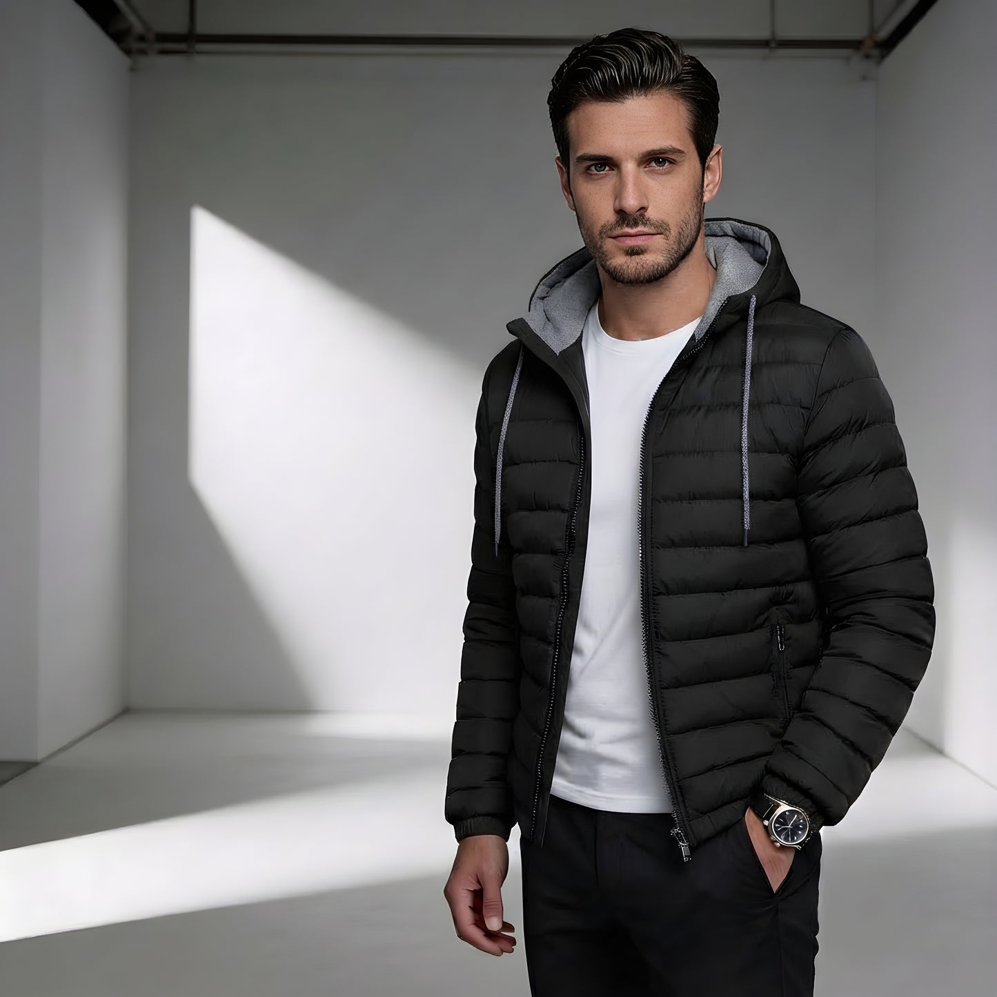 Pufferjack met capuchon